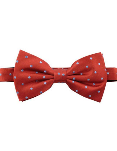 Orange With Blue Dots Silk Bow Tie