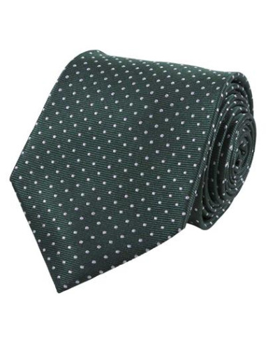 PORTIA-Dark Green White Dots Silk Tie