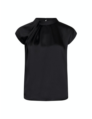 NEO NOIR-FLEUR DRAPY SATIN BLOUSE NEO NOIR-FLEUR DRAPY SATIN BLOUSE