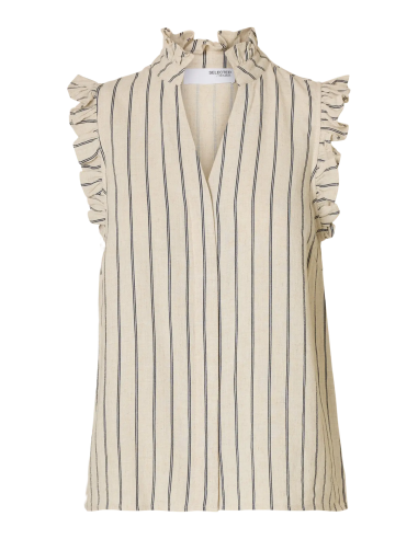 SELECTED - VIVA SL RUFFLE STRIPED SUN... SELECTED - VIVA SL RUFFLE STRIPED SUN...