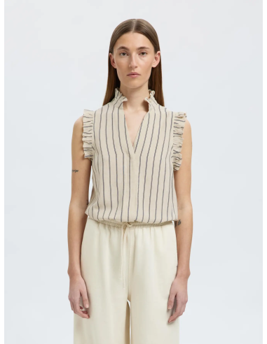 SELECTED - VIVA SL RUFFLE STRIPED SUN... SELECTED - VIVA SL RUFFLE STRIPED SUN...