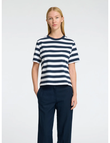 SELECTED - ESSENTIAL SS STRIPED BOXY TEE SELECTED - ESSENTIAL SS STRIPED BOXY TEE