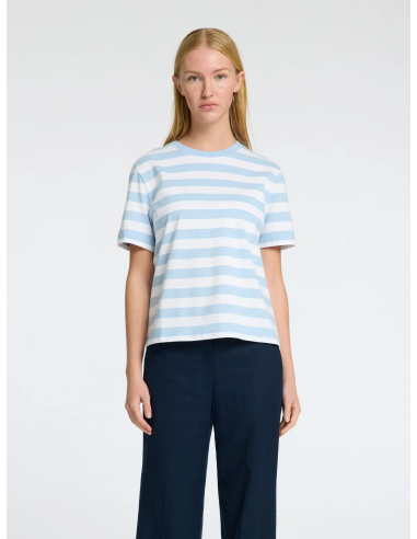 SELECTED - ESSENTIAL SS STRIPED BOXY TEE