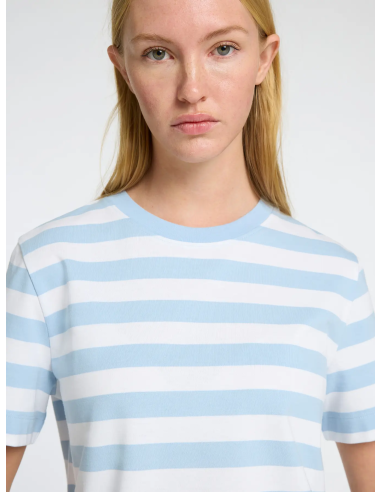 SELECTED - ESSENTIAL SS STRIPED BOXY TEE