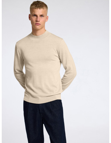 SELECTED - TRAY LS KNIT MERINO MOCK NECK SELECTED - TRAY LS KNIT MERINO MOCK NECK
