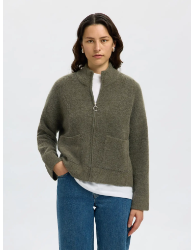 SELECTED - SIA RAS KNIT ZIPPER CARDIGAN SELECTED - SIA RAS KNIT ZIPPER CARDIGAN