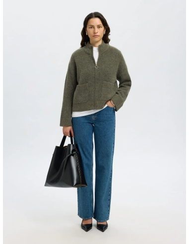 SELECTED - SIA RAS KNIT ZIPPER CARDIGAN SELECTED - SIA RAS KNIT ZIPPER CARDIGAN