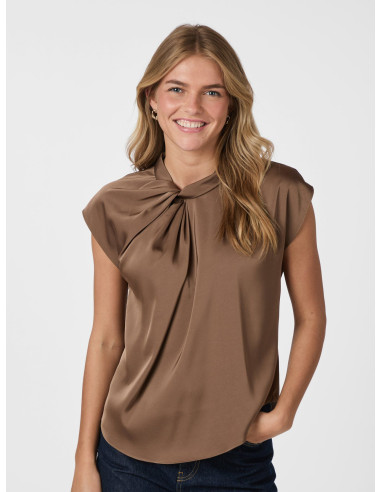 NEO NOIR - FLEUR DRAPY SATIN BLOUSE NEO NOIR - FLEUR DRAPY SATIN BLOUSE