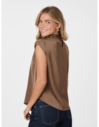 NEO NOIR - FLEUR DRAPY SATIN BLOUSE NEO NOIR - FLEUR DRAPY SATIN BLOUSE