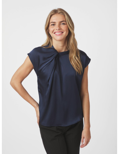 NEO NOIR - FLEUR DRAPY SATIN BLOUSE NEO NOIR - FLEUR DRAPY SATIN BLOUSE