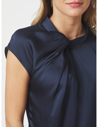 NEO NOIR - FLEUR DRAPY SATIN BLOUSE NEO NOIR - FLEUR DRAPY SATIN BLOUSE