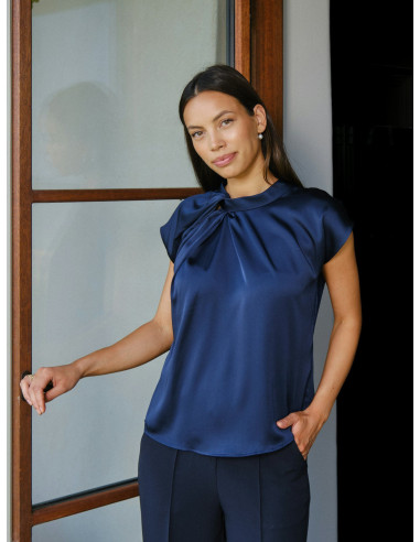 NEO NOIR - FLEUR DRAPY SATIN BLOUSE NEO NOIR - FLEUR DRAPY SATIN BLOUSE