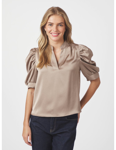 NEO NOIR - ROELLA HEAVY SATEEN BLOUSE NEO NOIR - ROELLA HEAVY SATEEN BLOUSE