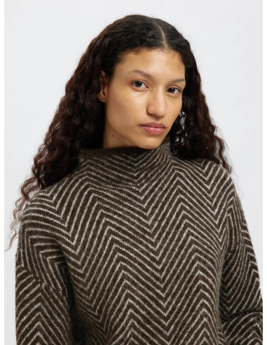 SELECTED - LULU HERRINGBONE HIGH NECK SELECTED - LULU HERRINGBONE HIGH NECK