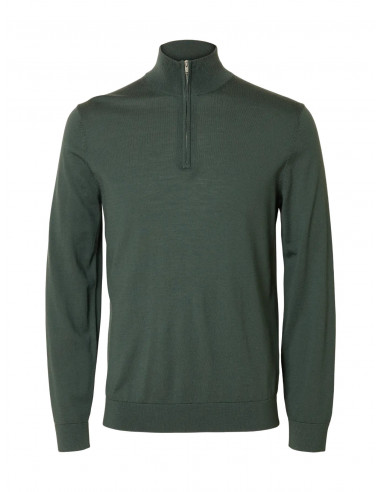 SELECTED - TRAY LS KNIT MERINO HALF ZIP