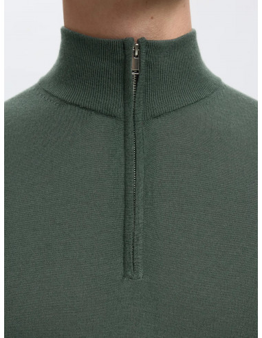 SELECTED - TRAY LS KNIT MERINO HALF ZIP