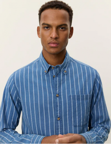 LES DEUX - KASH INDIGO STRIPE SHIRT