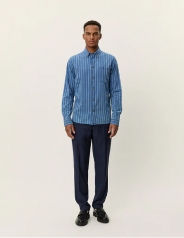 LES DEUX - KASH INDIGO STRIPE SHIRT