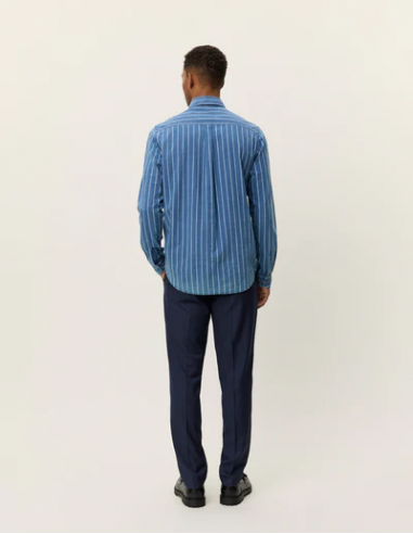 LES DEUX - KASH INDIGO STRIPE SHIRT