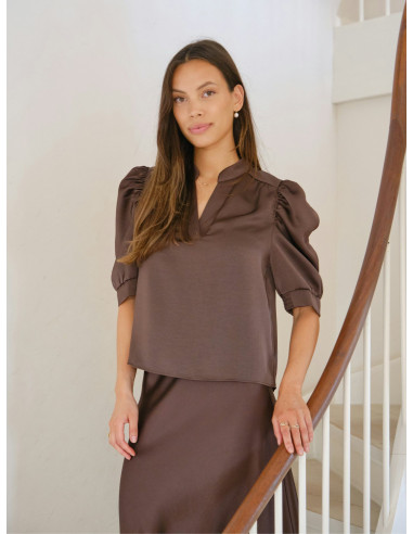 NEO NOIR - ROELLA HEAVY SATEEN BLOUSE