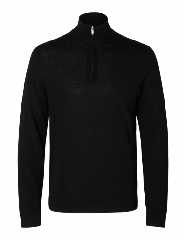 SELECTED - TRAY LS KNIT MERINO HALF ZIP