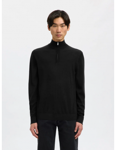 SELECTED - TRAY LS KNIT MERINO HALF ZIP