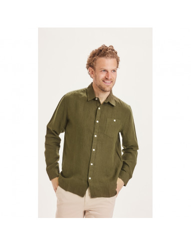 LARCH LS linen custom fit shirt