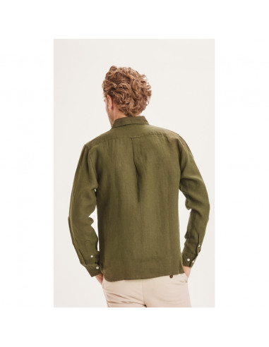 LARCH LS linen custom fit shirt