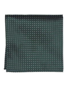 Dark Green White Dots Silk...
