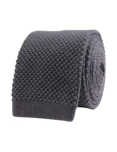 Grey Knitted Wool Tie