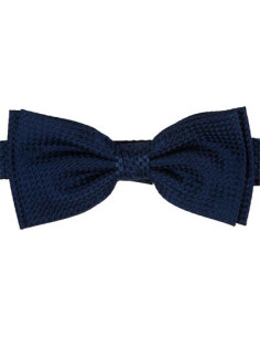 Dark Blue Solid Silk Bow Tie