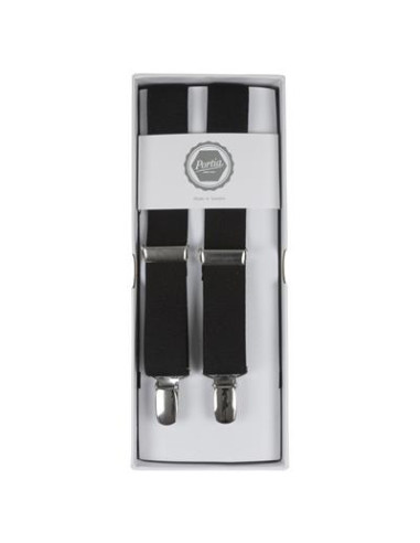 Black Solid Suspenders