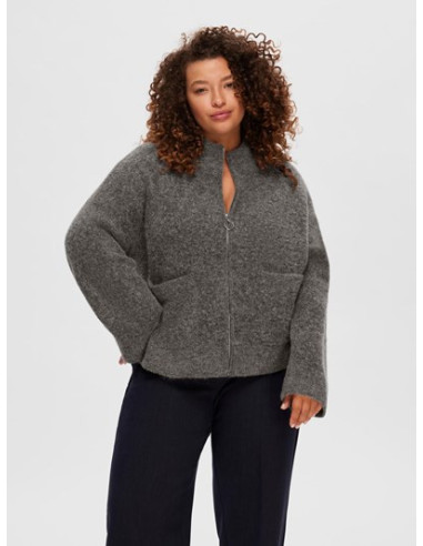 SELECTED - SIA RAS KNIT ZIPPER CARDIGAN