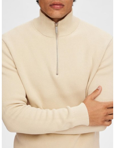SLHDANE LS KNIT STRUCTURE HALF ZIP